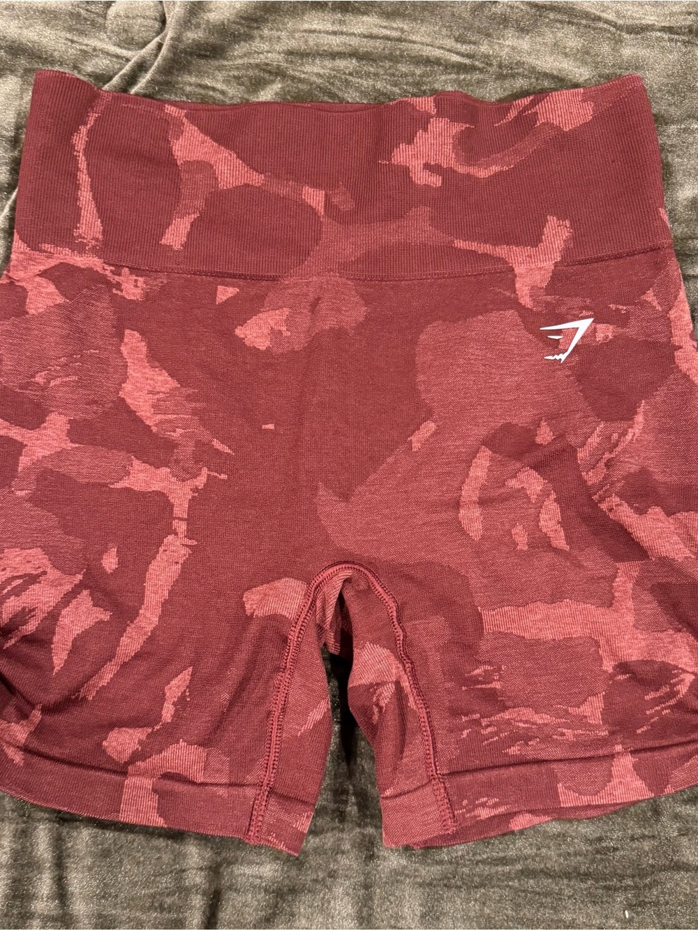 Gymshark Women’s Burgundy Camo Seamless High-Waisted Bike Shorts